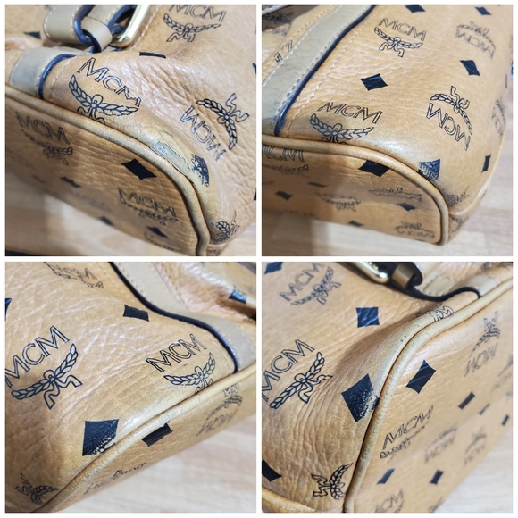 MCM Cognac Visetos Leather Satchel Bag - Picture 8 of 10